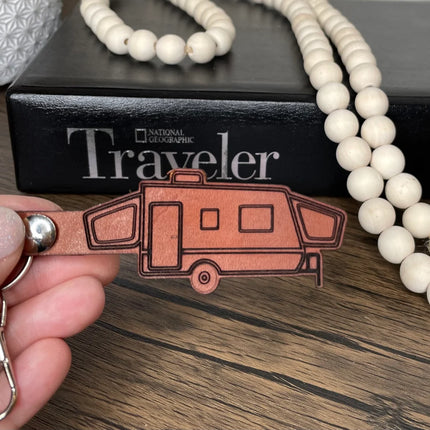 Hybrid Trailer leather keychain