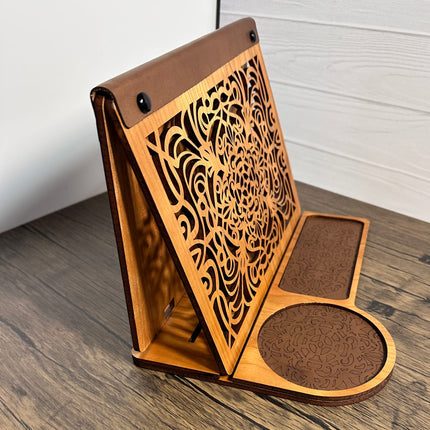 Wood Book Stand & Nightstand Organizer – Bedside Reading Station