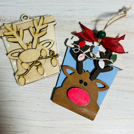 DIY Christmas Reindeer Wood Ornament Kit