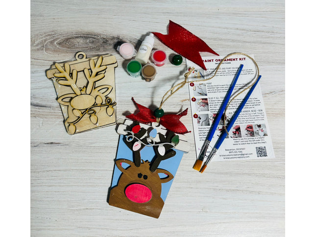 DIY Christmas Reindeer Wood Ornament Kit