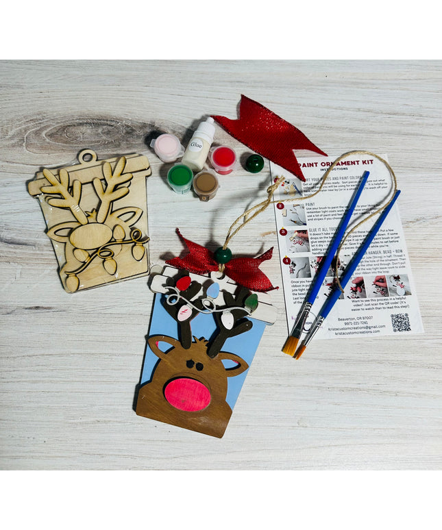 DIY Christmas Reindeer Wood Ornament Kit