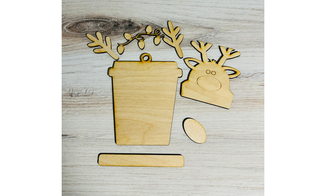 DIY Christmas Santa Coffee Cup Wood Ornament Kit
