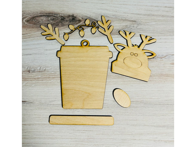 DIY Christmas Santa Coffee Cup Wood Ornament Kit