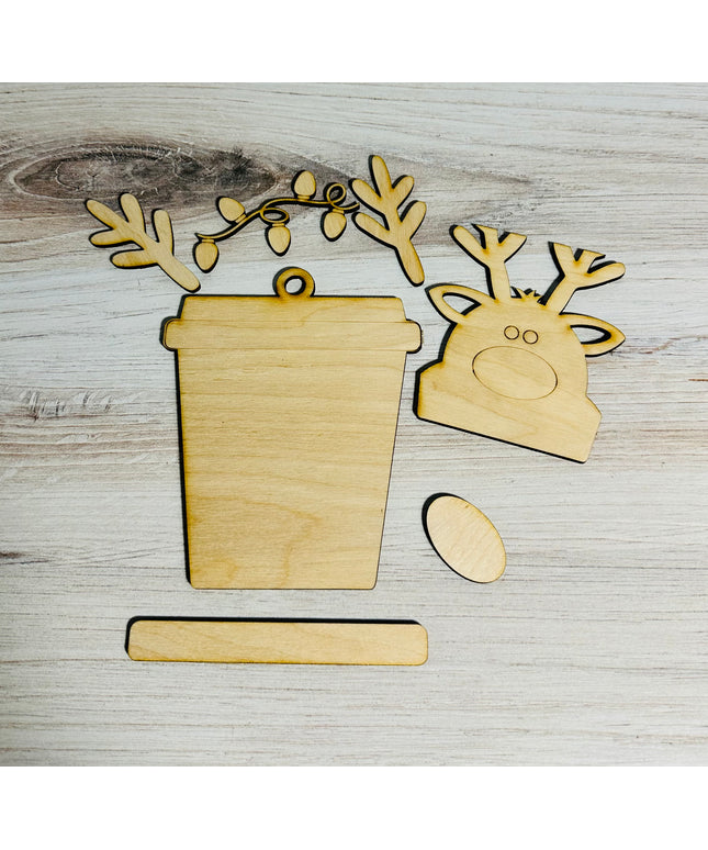 DIY Christmas Santa Coffee Cup Wood Ornament Kit