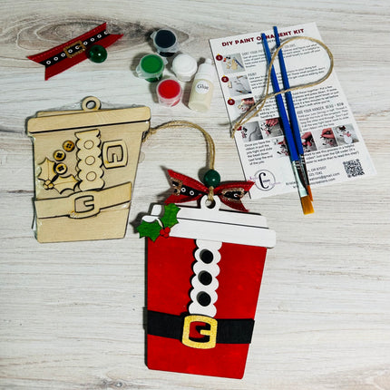 DIY Christmas Santa Coffee Cup Wood Ornament Kit