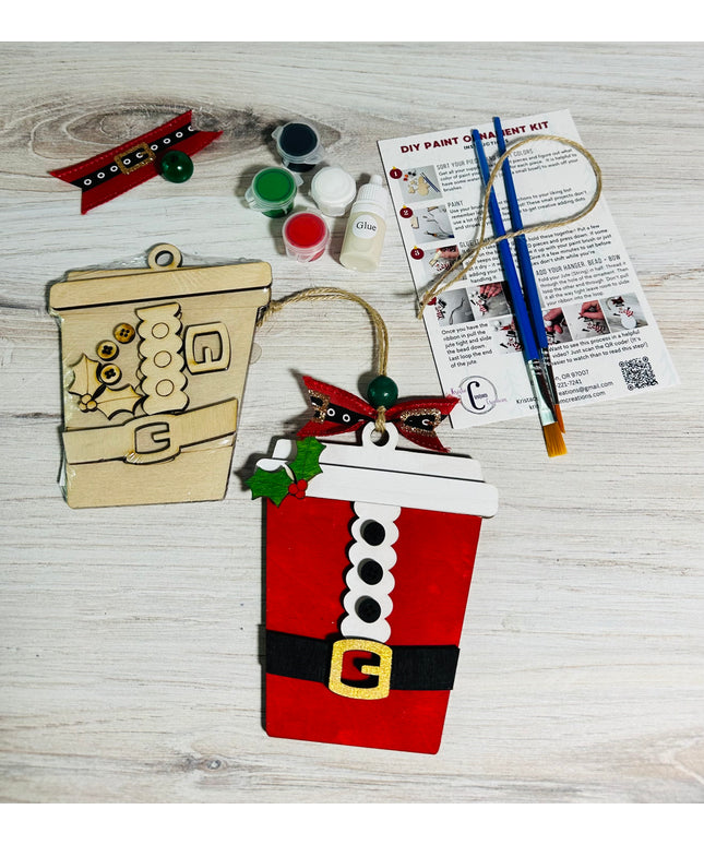 DIY Christmas Santa Coffee Cup Wood Ornament Kit