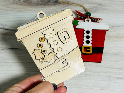 DIY Christmas Santa Coffee Cup Wood Ornament Kit