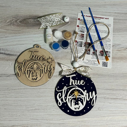 DIY Christmas "True Story" Nativity Wood Ornament Kit