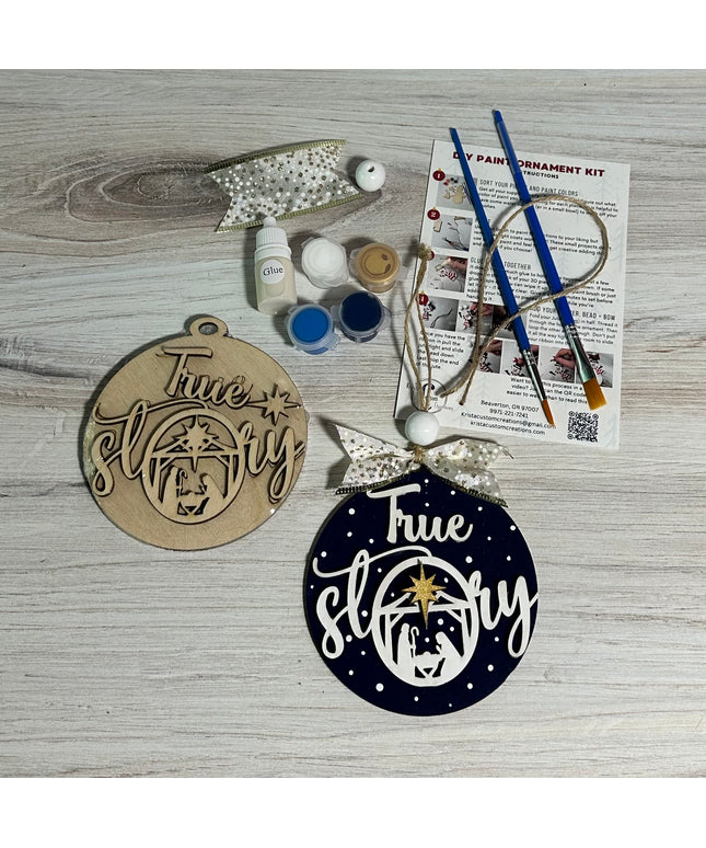 DIY Christmas "True Story" Nativity Wood Ornament Kit
