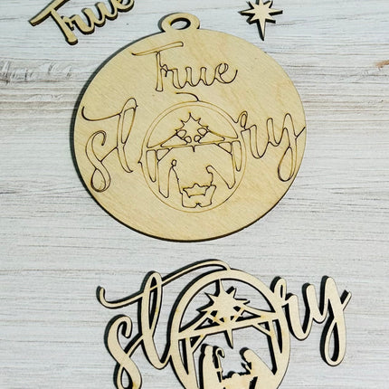 DIY Christmas "True Story" Nativity Wood Ornament Kit
