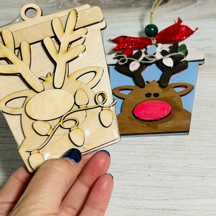 DIY Christmas Reindeer Wood Ornament Kit