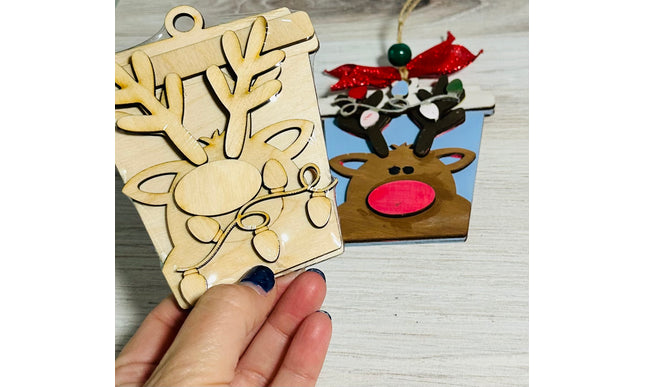 DIY Christmas Reindeer Wood Ornament Kit