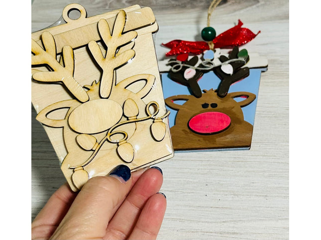 DIY Christmas Reindeer Wood Ornament Kit