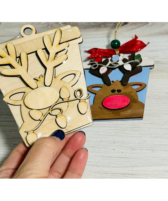 DIY Christmas Reindeer Wood Ornament Kit