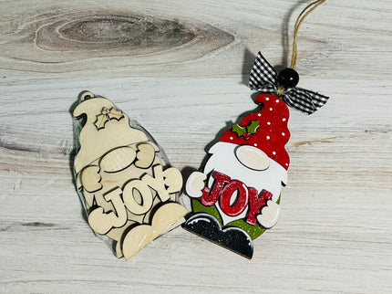 DIY Wood Christmas Gnome with Joy Ornament Kit