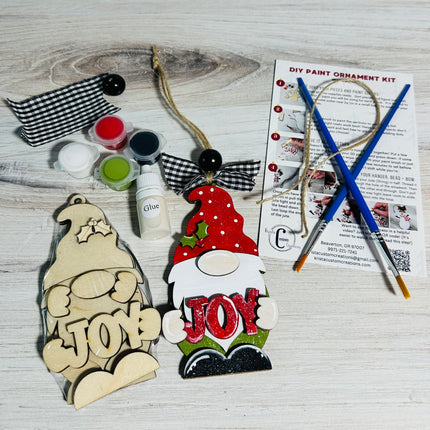 DIY Wood Christmas Gnome with Joy Ornament Kit