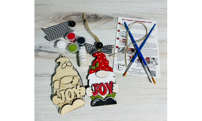 DIY Wood Christmas Gnome with Joy Ornament Kit