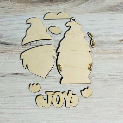 DIY Wood Christmas Gnome with Joy Ornament Kit