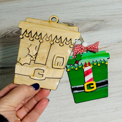 DIY Christmas Elf Coffee Cup Wood Ornament Kit