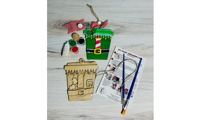DIY Christmas Elf Coffee Cup Wood Ornament Kit