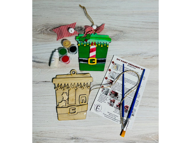 DIY Christmas Elf Coffee Cup Wood Ornament Kit