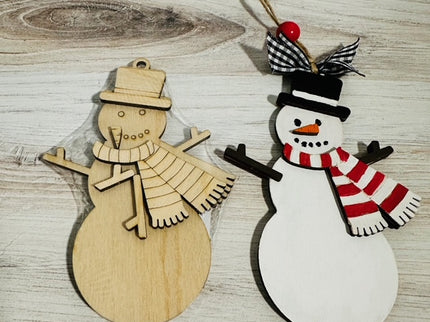DIY snowman with scarf Wood Ornament Kit