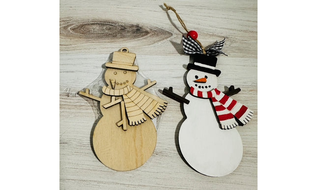 DIY snowman with scarf Wood Ornament Kit
