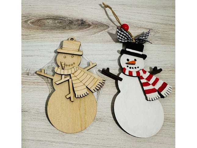 DIY snowman with scarf Wood Ornament Kit