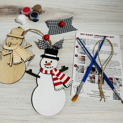 DIY snowman with scarf Wood Ornament Kit