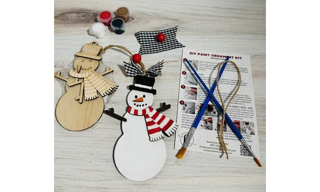 DIY snowman with scarf Wood Ornament Kit