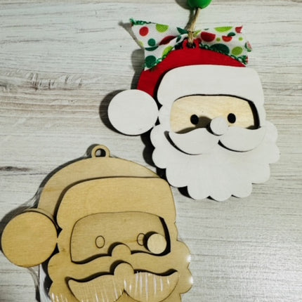 DIY Santa wood ornament kit