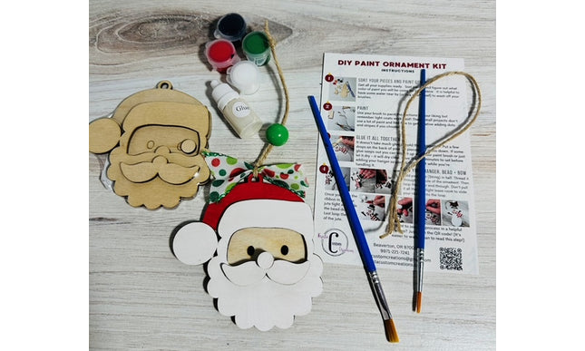 DIY Santa wood ornament kit