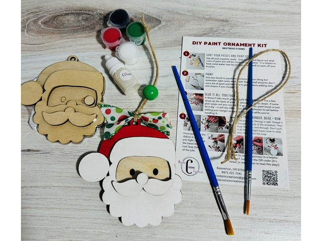 DIY Santa wood ornament kit