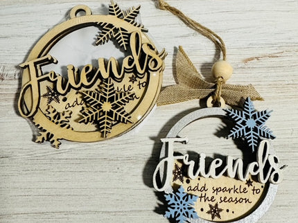 DIY friends are like snowflakes wood ornament kit