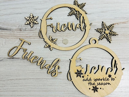 DIY friends are like snowflakes wood ornament kit