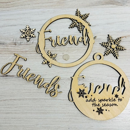 DIY friends are like snowflakes wood ornament kit