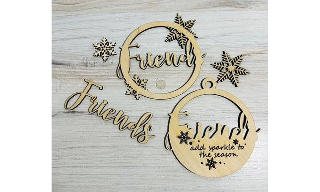 DIY friends are like snowflakes wood ornament kit