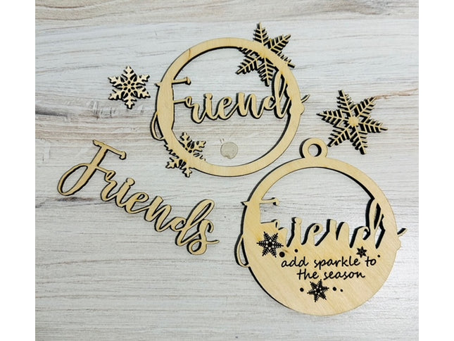 DIY friends are like snowflakes wood ornament kit