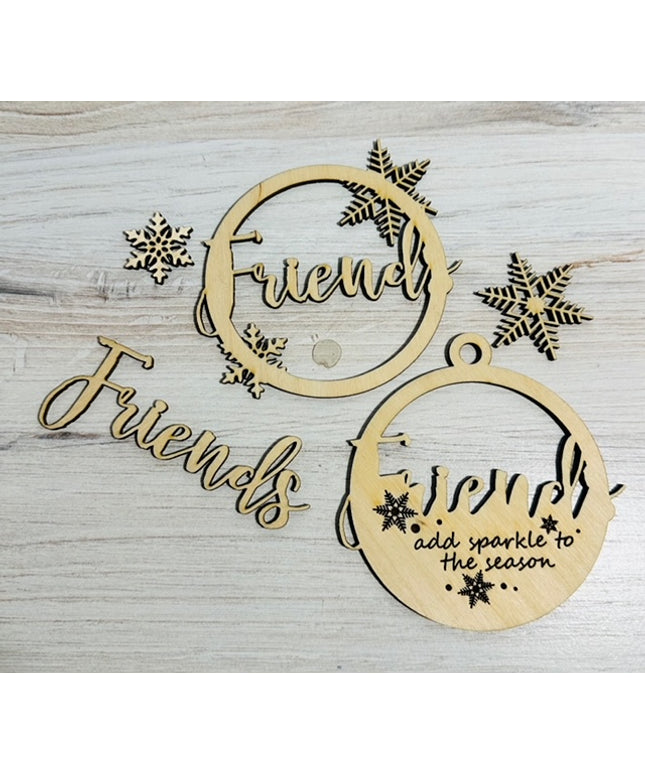 DIY friends are like snowflakes wood ornament kit