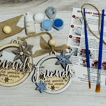 DIY friends are like snowflakes wood ornament kit