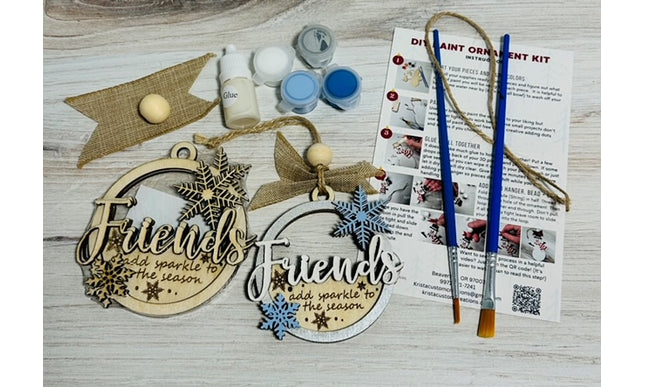 DIY friends are like snowflakes wood ornament kit