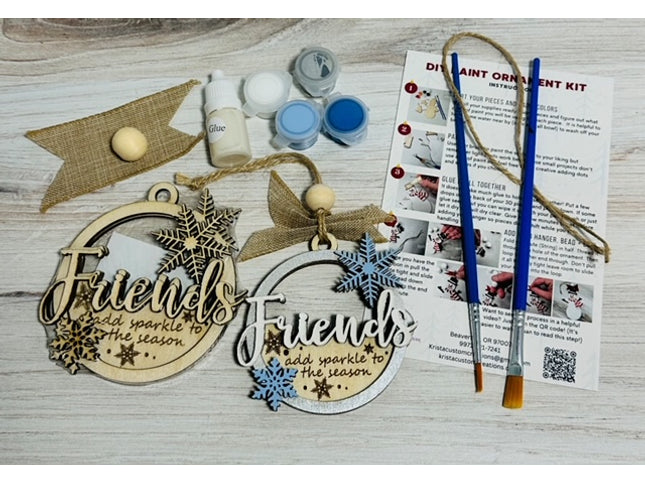 DIY friends are like snowflakes wood ornament kit