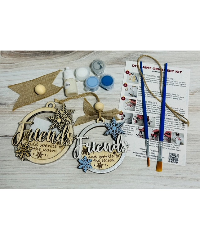 DIY friends are like snowflakes wood ornament kit