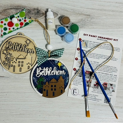 DIY Bethlehem Christmas wood ornament kit