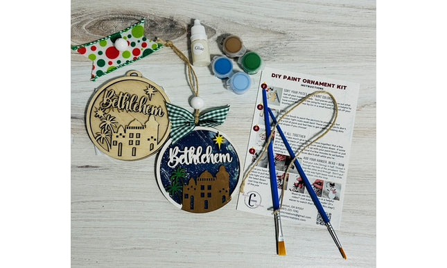DIY Bethlehem Christmas wood ornament kit