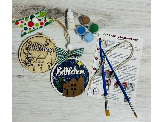 DIY Bethlehem Christmas wood ornament kit