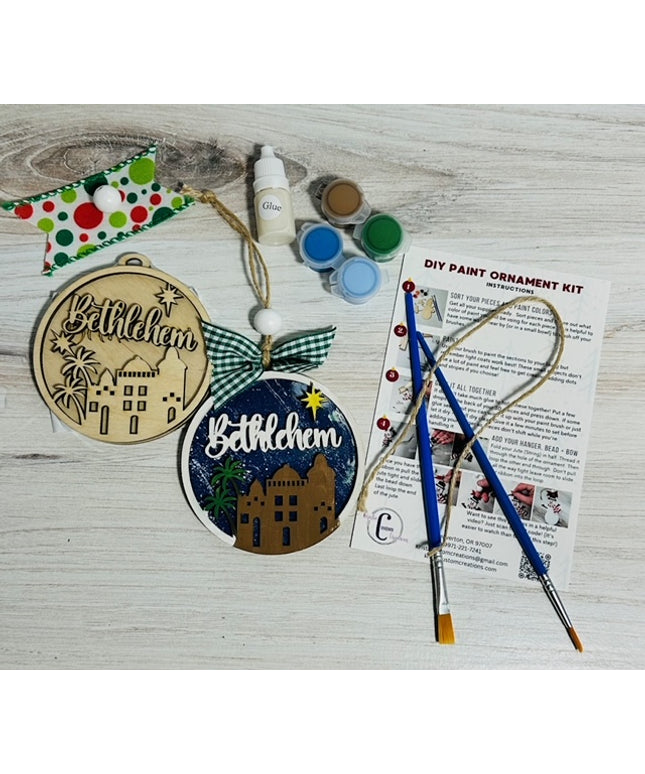 DIY Bethlehem Christmas wood ornament kit