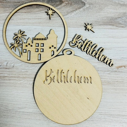 DIY Bethlehem Christmas wood ornament kit