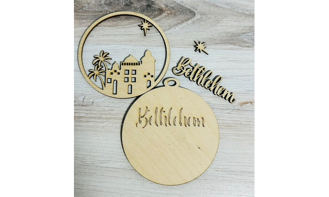 DIY Bethlehem Christmas wood ornament kit