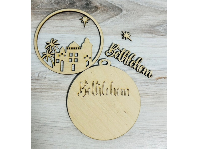 DIY Bethlehem Christmas wood ornament kit